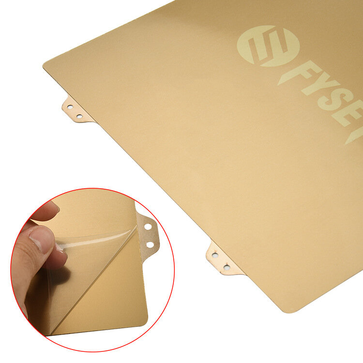 FYSETC JanusBPS 355*355mm Golden Different Face Steel Plate + Magnetic Sticker B-side + PEI Kit for 3D Printer